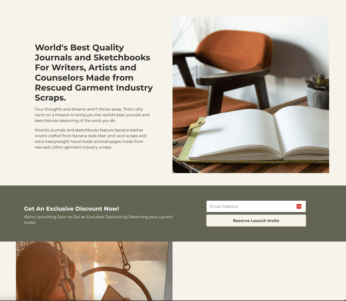 Rewrite sustainable notebooks arranged for the Shopify product story