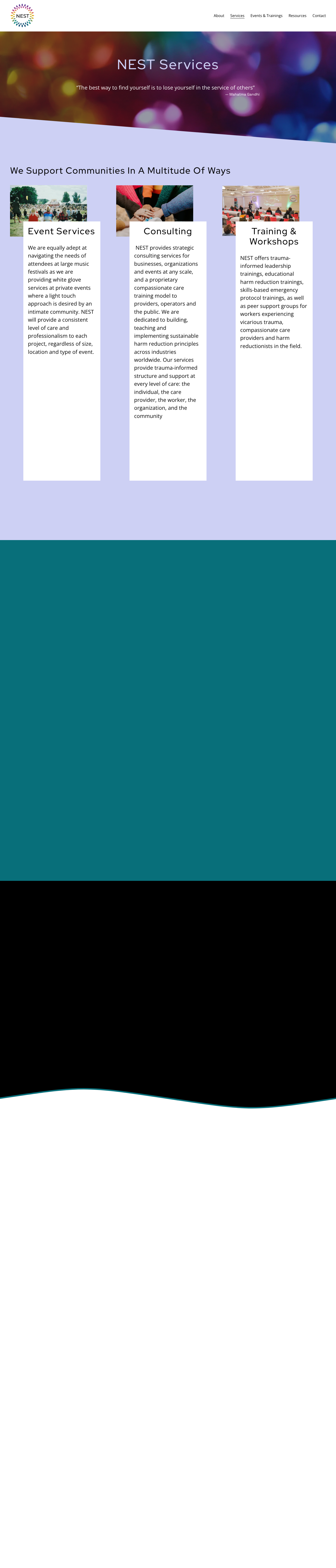 NEST Harm Reduction: services page