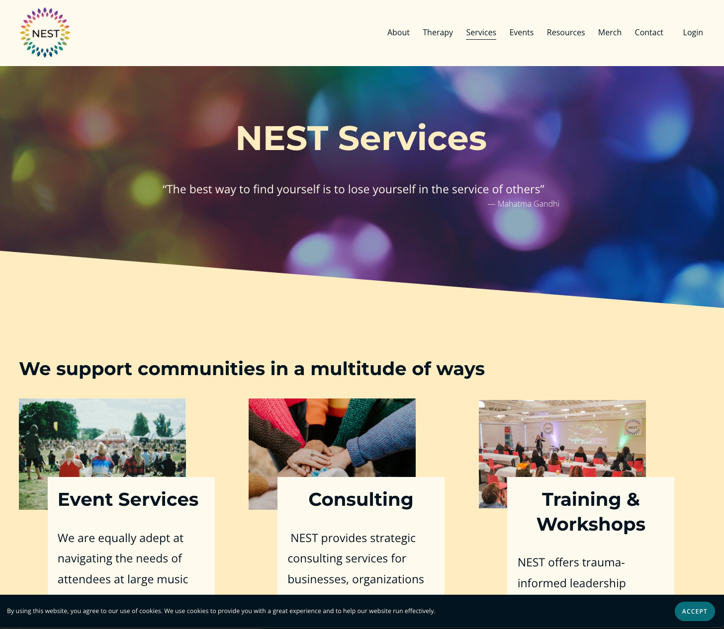 NEST Harm Reduction: services page