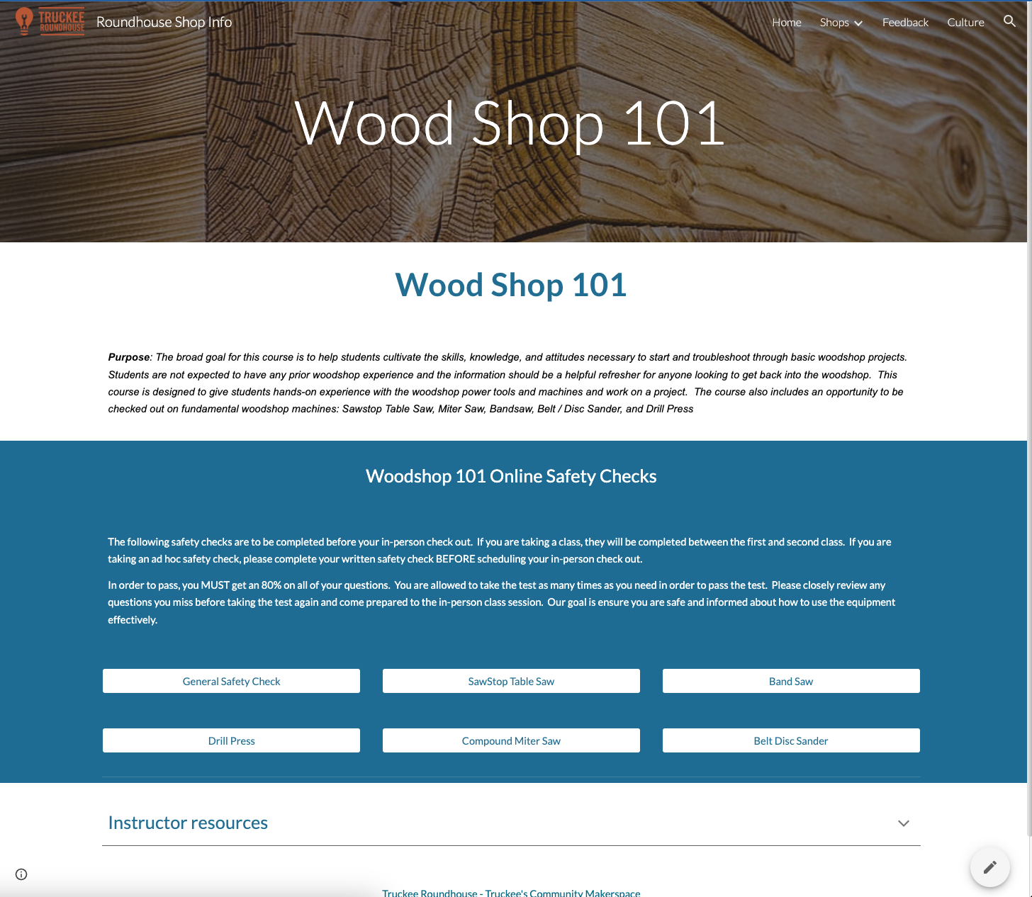 Truckee Roundhouse Curriculum: project screenshot