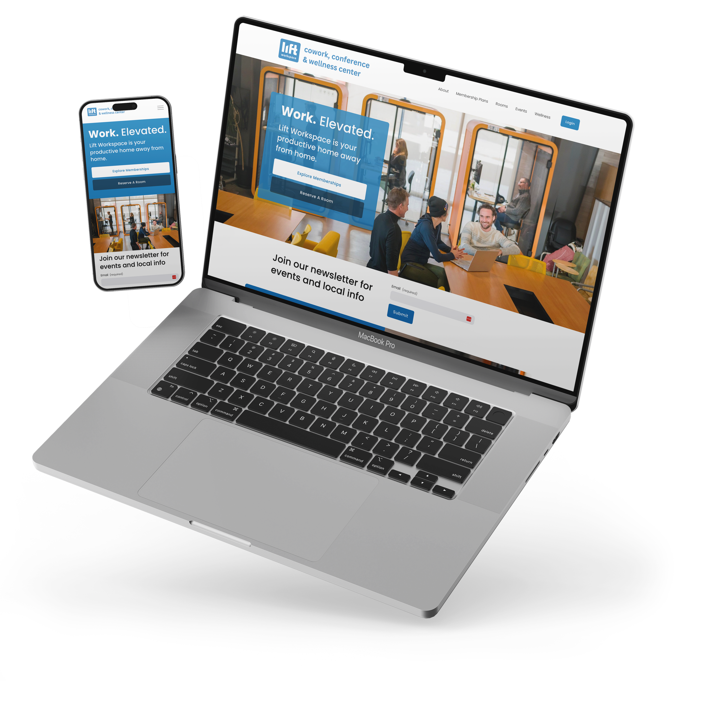 Lift Truckee Wellness Workspace: laptop mock up lift
